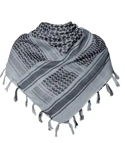 Tactical Hunting Scarf Shemagh Tactical Desert Keffiyeh Head Neck Scarf Arab Wrap with Tassel 43x43 Inches