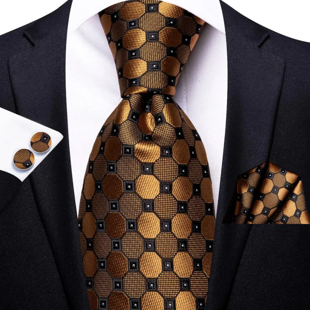 Black Floral Wedding Tie For Men Handky Cufflink Elegant Necktie For Men Fashion Designer Business Party Dropshiping silk