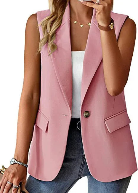 Women Blazers Turn Down Collar Blazer Long Sleeve Suits Single Button Cardigan Outerwear Casual Loose Fit Pockets Spliced 2026