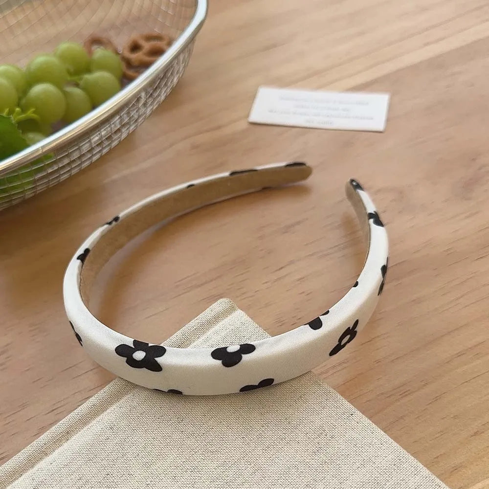 Polka Dot Hair Bands for Women Floral Print Hair Hoop Headbands Sweet Girls Plaid Hairband Hair Accessories Headwear Headdress