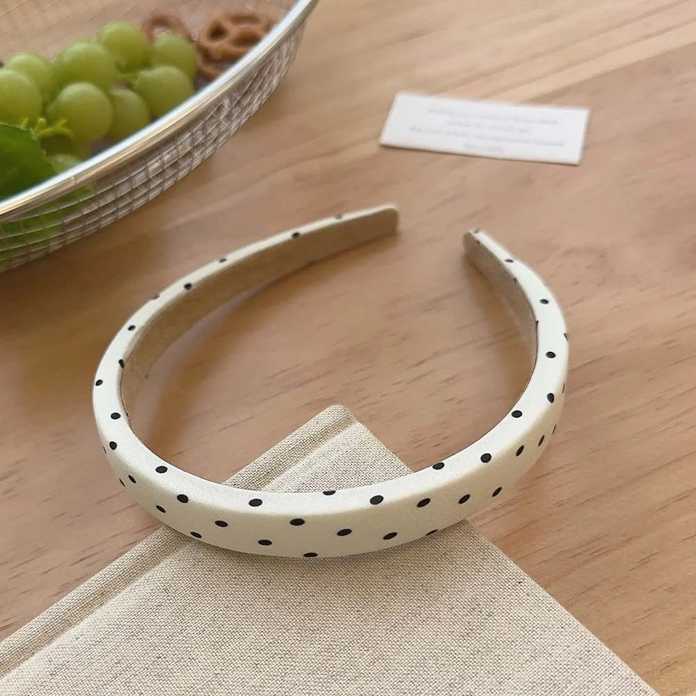 Polka Dot Hair Bands for Women Floral Print Hair Hoop Headbands Sweet Girls Plaid Hairband Hair Accessories Headwear Headdress