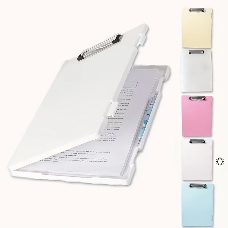 Clipboards with Storage, Plastic Storage Clipboard with Low Profile Clip, Binder Clipboard Folder Side-Opening,Office Supplies