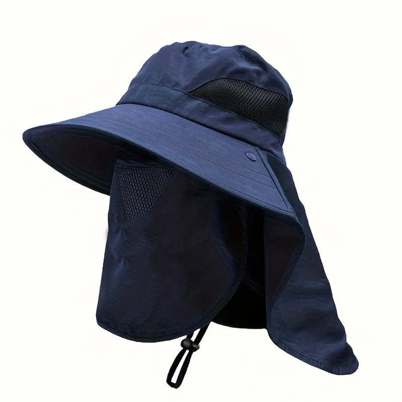 Summer Sun Hats UV Protection Outdoor Hunting Fishing Cap For Men Women Hiking Camping Visor Bucket Hat Neck Flap Fisherman Hat