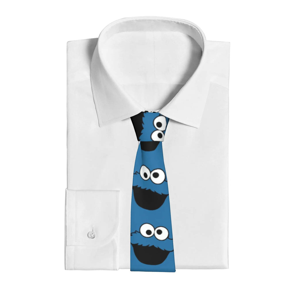 Anime Cookies Monsters Necktie Men 8 cm Slim Neck Ties Sesame Street SesameStreet for Men Daily Wear Cravat Wedding Office