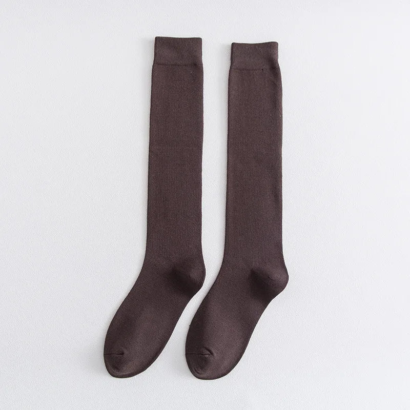 1 Pairs Mens Long Socks Stockings  Soft Cotton Solid Business Party Dress Formal Gentleman Warm Thermal Crew High Socks Fathers