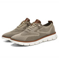 Men's Breathable Knit Casual Sneakers - Lightweight Slip-On Walking Shoes, Elastic No-Tie Laces, Comfortable Work & Daily Footwe