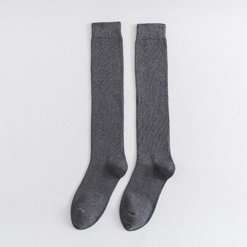 1 Pairs Mens Long Socks Stockings  Soft Cotton Solid Business Party Dress Formal Gentleman Warm Thermal Crew High Socks Fathers