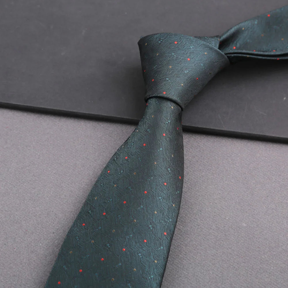 Luxury 8CM Mens Tie Stripes Paisley Dot Neck Ties Jacquard Woven Necktie For Man Daily Wear Business Wedding Party Accessories