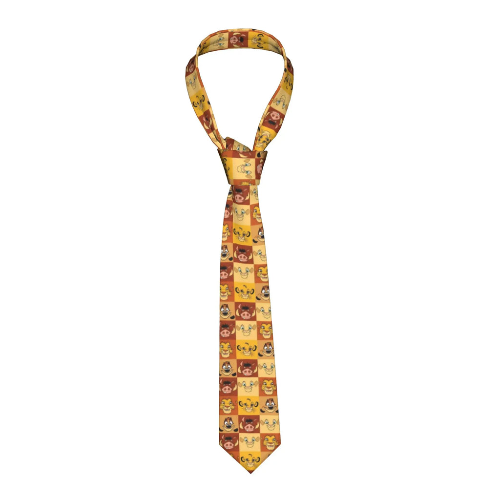 Fashion Anime The Lion King Simba  Neck Ties Men Personalized Silk Cartoon  Necktie for Business Gravatas