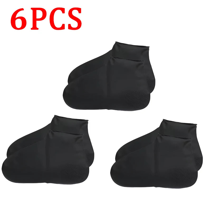6/4/2PCS Silicone Shoe Covers - Wear-resistant Waterproof Anti-Slip Foldable Reusable For Outdoor Rain/Snow, Household Travel
