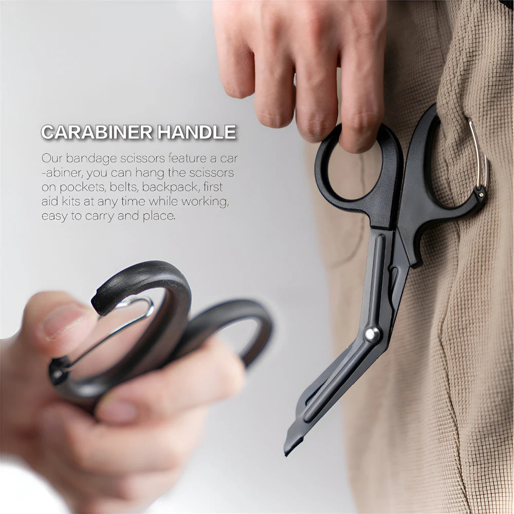 1/2/3/4/5pcs Emergency Medical Scissors Trauma Shears with Carabiner 18.5cm Bandage Shears and Military Bandage Scissors