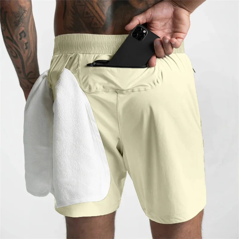 2025 NEW Summer Quick-Dry Training Shorts Men Sports Casual Clothing Fitness Workout Running Woven Compression Athletics Shorts