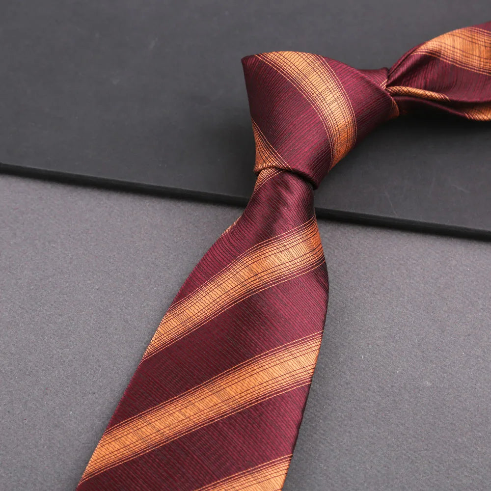 Luxury 8CM Mens Tie Stripes Paisley Dot Neck Ties Jacquard Woven Necktie For Man Daily Wear Business Wedding Party Accessories