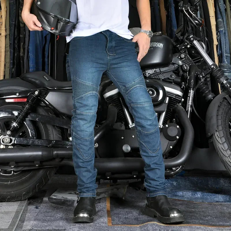 New Motorcycle Riding Jeans – Anti-Fall Racing Pants, Classic Rider Pants for All Seasons, Motorbike Protective Denim Trousers