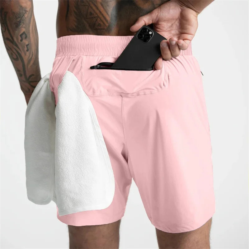 2025 NEW Summer Quick-Dry Training Shorts Men Sports Casual Clothing Fitness Workout Running Woven Compression Athletics Shorts