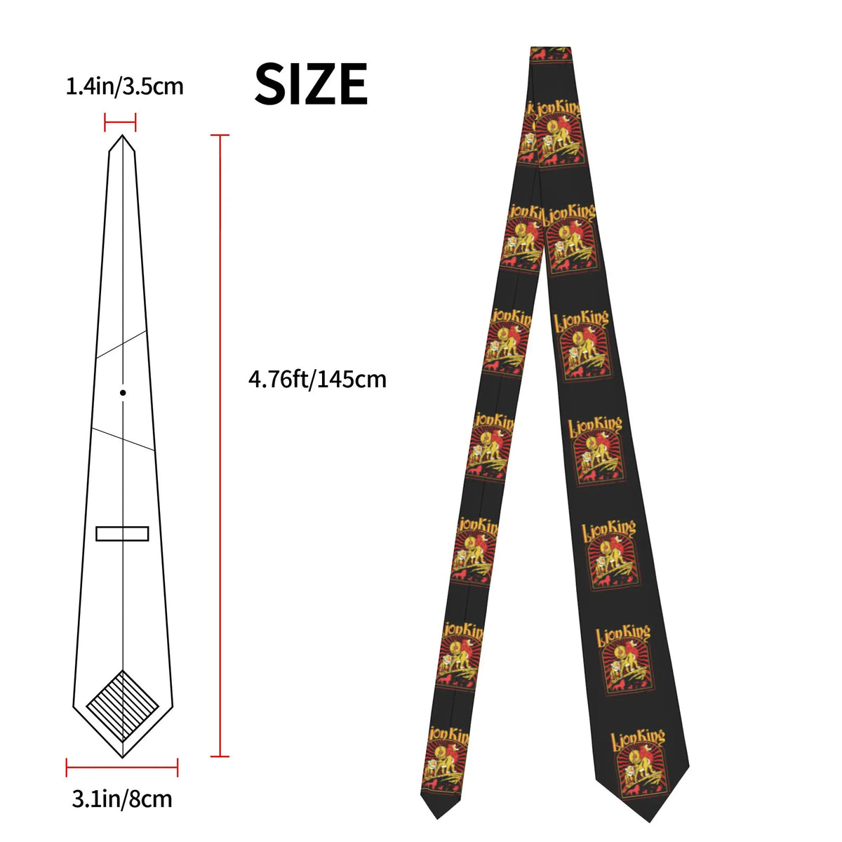 Fashion Anime The Lion King Simba  Neck Ties Men Personalized Silk Cartoon  Necktie for Business Gravatas