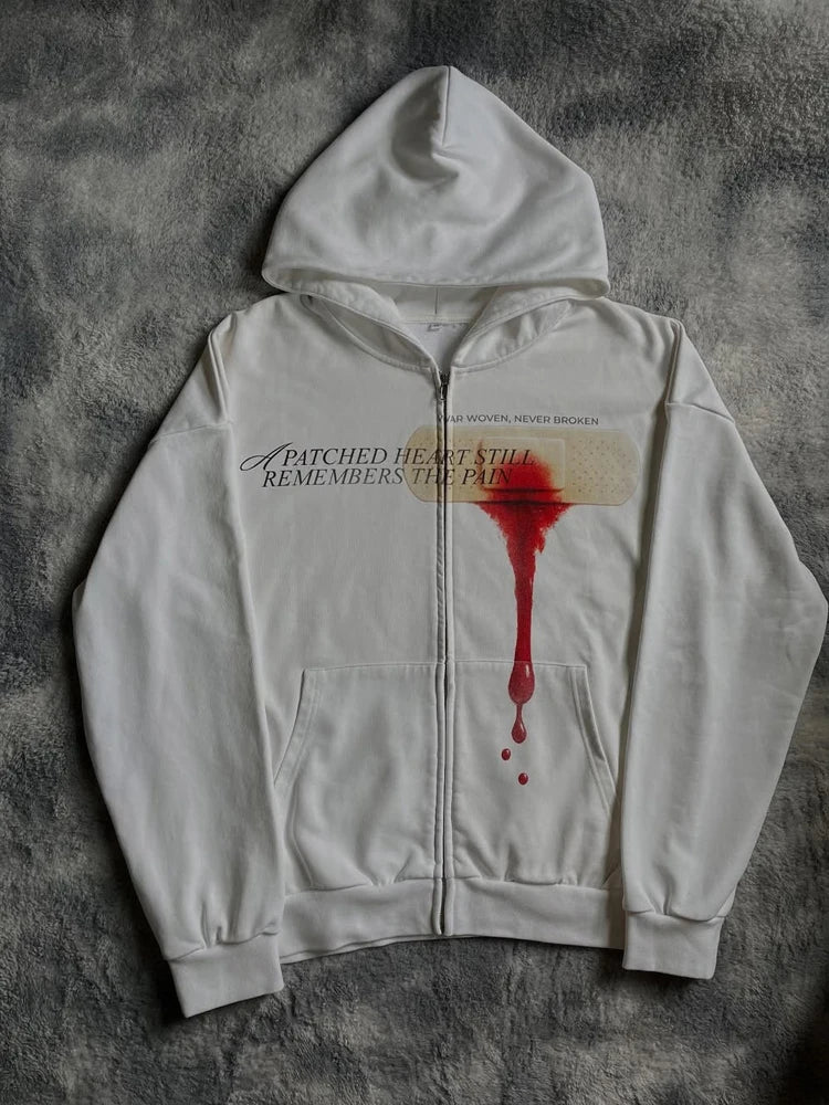 Chaqueta con capucha y cremallera, cárdigan con cuello de piel, estilo punk hip-hop rock oscuro, moda rock, versátil, estilo retro Y2K para otoño e invierno