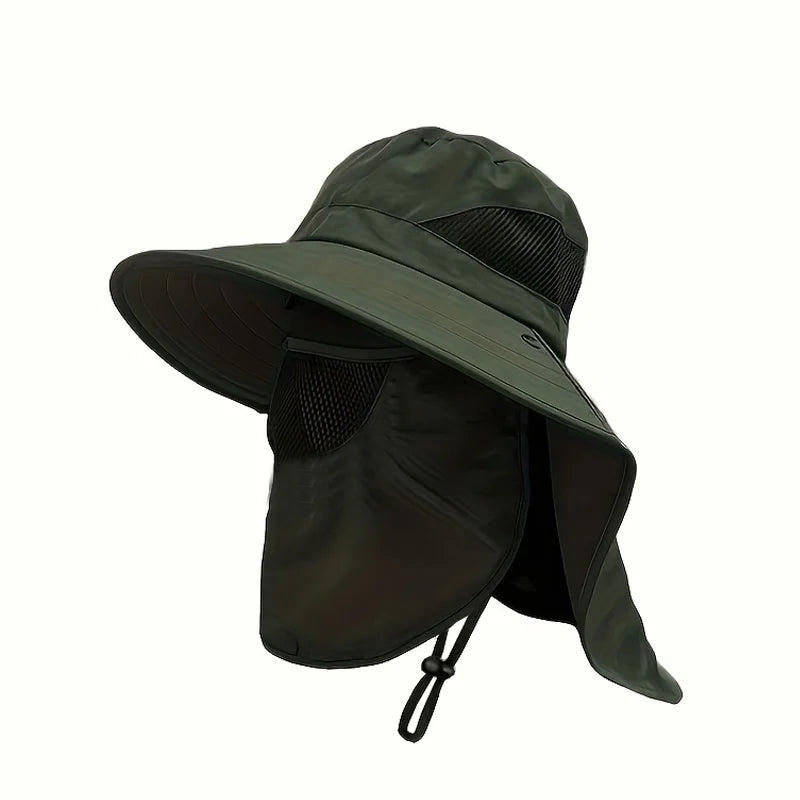 Summer Sun Hats UV Protection Outdoor Hunting Fishing Cap For Men Women Hiking Camping Visor Bucket Hat Neck Flap Fisherman Hat