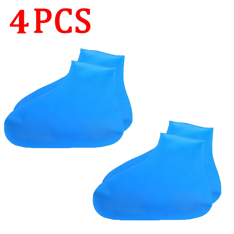 6/4/2PCS Silicone Shoe Covers - Wear-resistant Waterproof Anti-Slip Foldable Reusable For Outdoor Rain/Snow, Household Travel