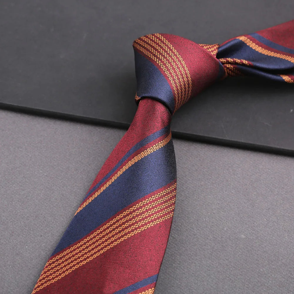Luxury 8CM Mens Tie Stripes Paisley Dot Neck Ties Jacquard Woven Necktie For Man Daily Wear Business Wedding Party Accessories