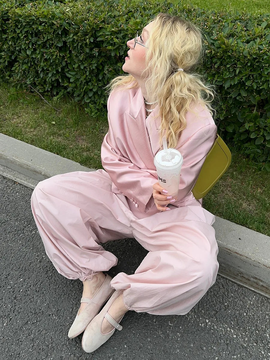 Blubelle New Summer Womens  Loose Lantern TrousersWide Leg Pants Street Style Casual Lazy Pants Fashion 100% Cotton