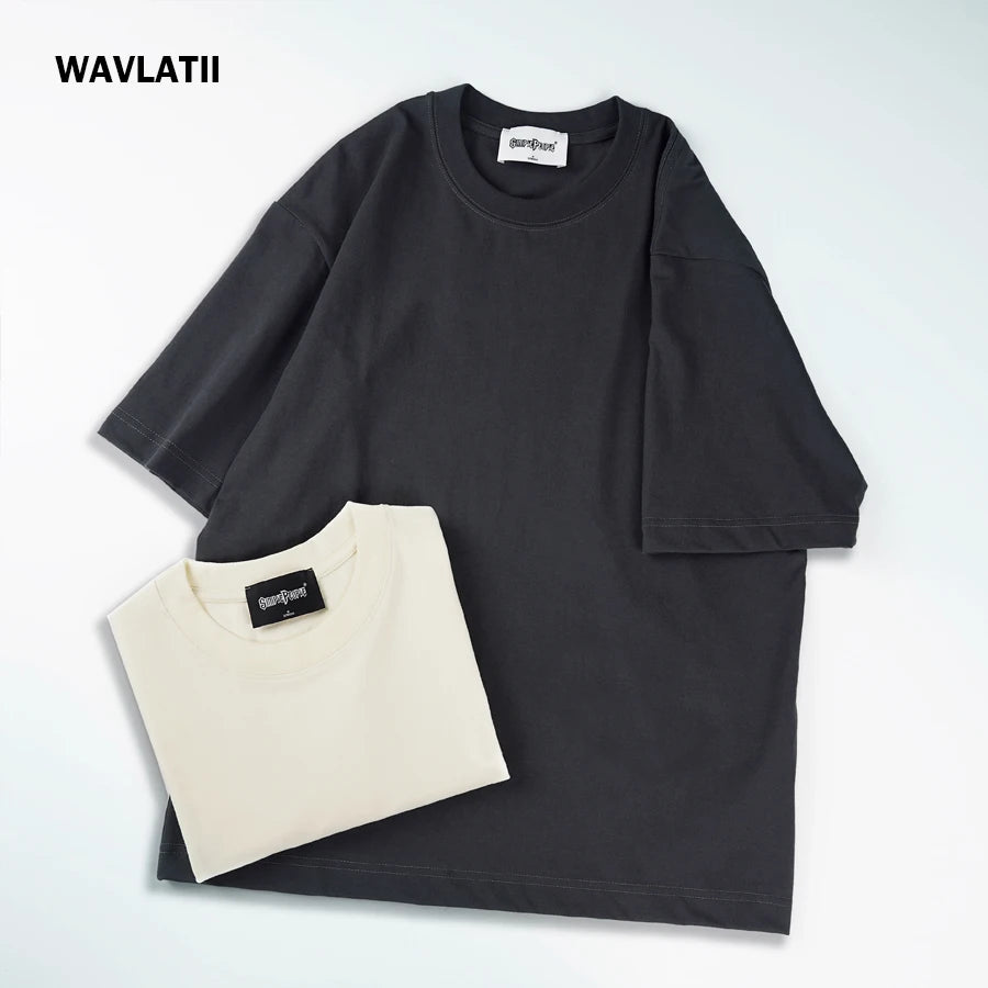 WAVLATII Oversized White Black T Shirt for Women Fashion Female Casual Plus Size Tees Lady Summer Streetwear Tops WT2599