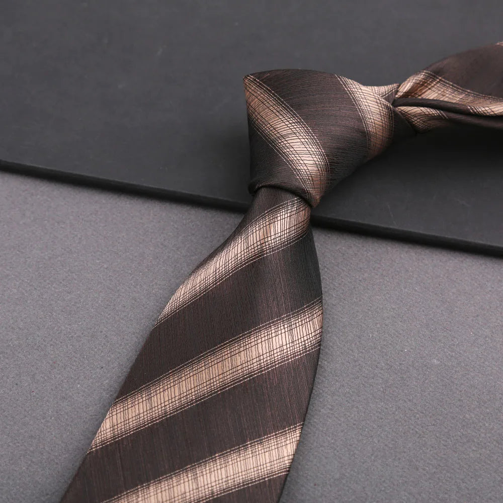 Luxury 8CM Mens Tie Stripes Paisley Dot Neck Ties Jacquard Woven Necktie For Man Daily Wear Business Wedding Party Accessories