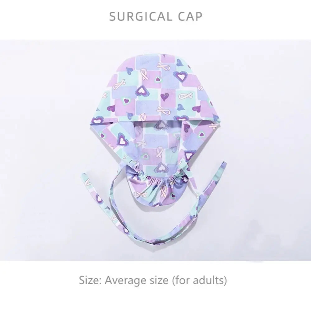 Adjustable Surgical Scrub Caps Ponytail Holder Bouffant Doctor Nurse Caps Long Hair With Buttons Turban Hats Women & Men