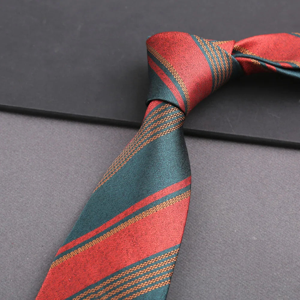 Luxury 8CM Mens Tie Stripes Paisley Dot Neck Ties Jacquard Woven Necktie For Man Daily Wear Business Wedding Party Accessories