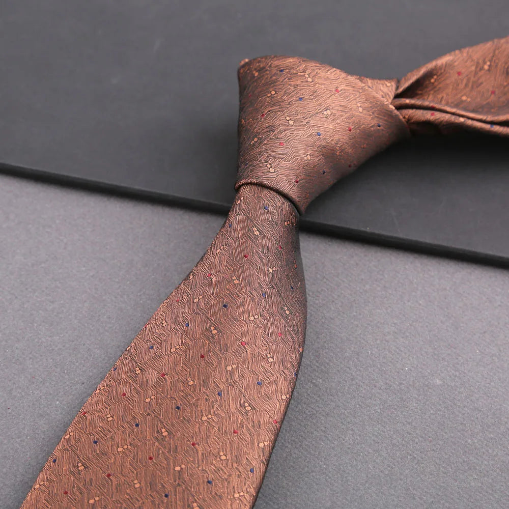 Luxury 8CM Mens Tie Stripes Paisley Dot Neck Ties Jacquard Woven Necktie For Man Daily Wear Business Wedding Party Accessories