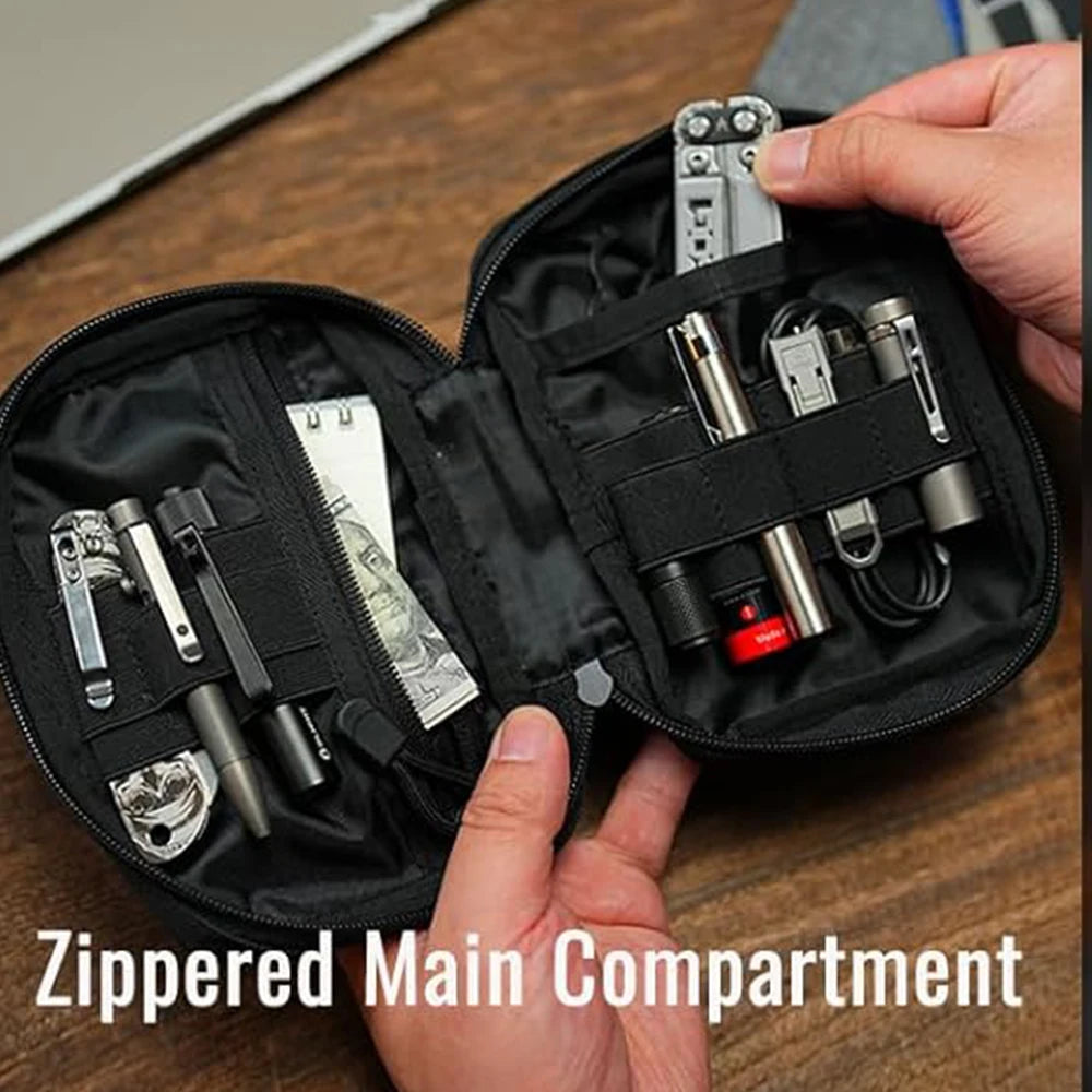 EDC Pouch Pocket Organizer with 6 Pockets for EDC Gears Zippered Multitools Organizer Utility Pouch Tool Bag