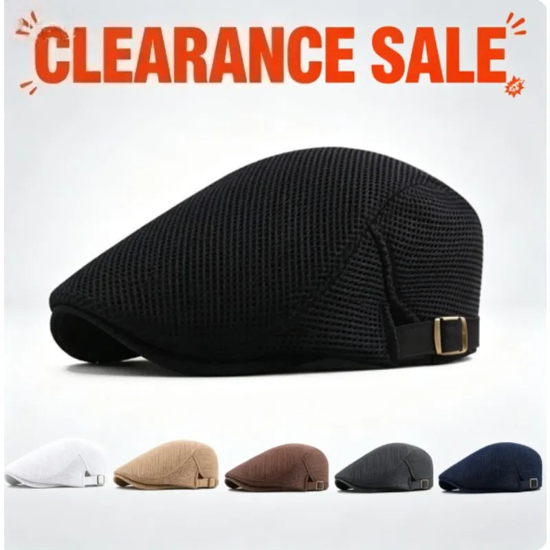Men Mesh Newsboy Caps British Painters Hats Spring and Summer Ventilate Berets Adjustable Flat Cap Hip Hop Berets