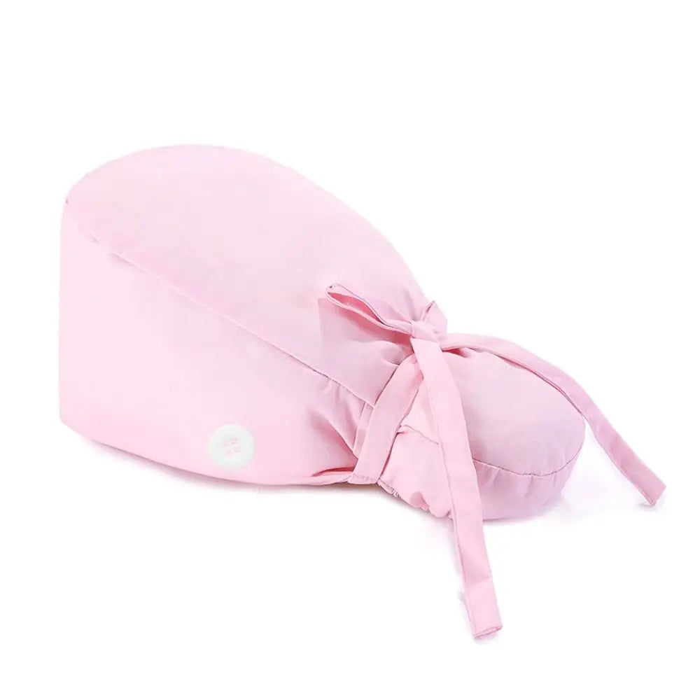 Adjustable Surgical Scrub Caps Ponytail Holder Bouffant Doctor Nurse Caps Long Hair With Buttons Turban Hats Women & Men