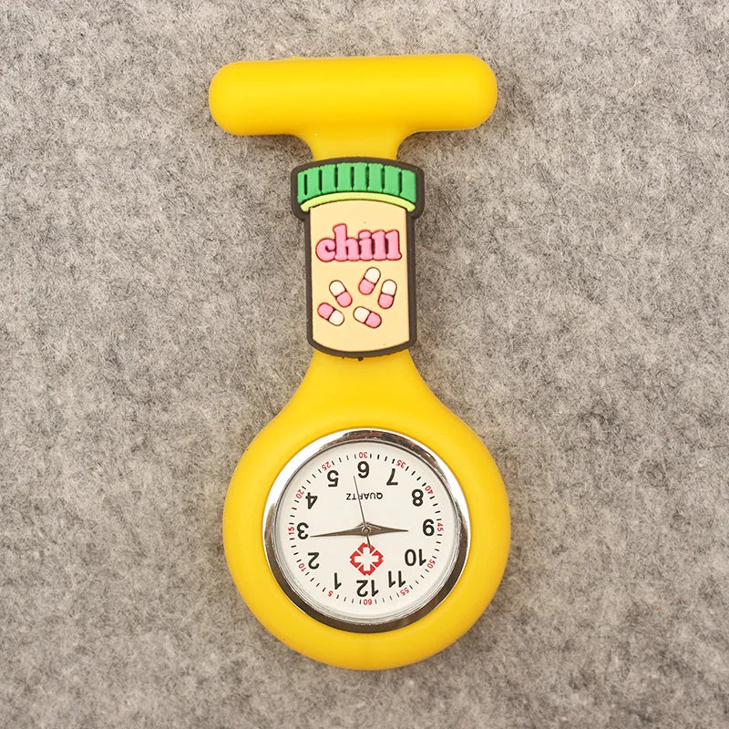 Unisex Hospital Nurse Doctor Solid Silicone FOB Pocket Watches Fashion Hospital Medical Brooch Pins Pandant Gift Clock