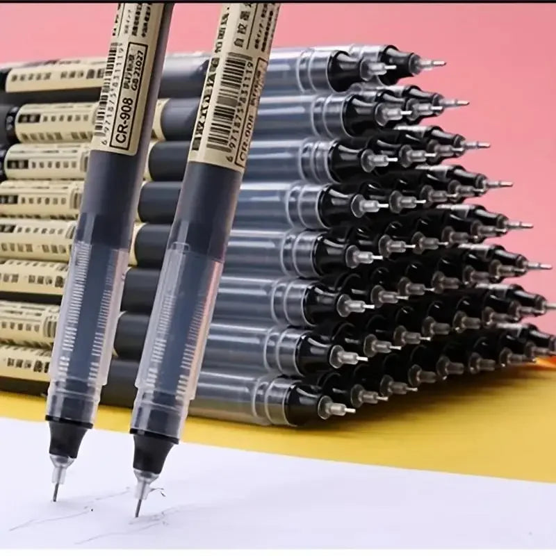 10PCS High Quality Needle Type Gel Pens Black Blue Red Ink Straight Liquid Pen Kawaii Stationery School & Office Supplies