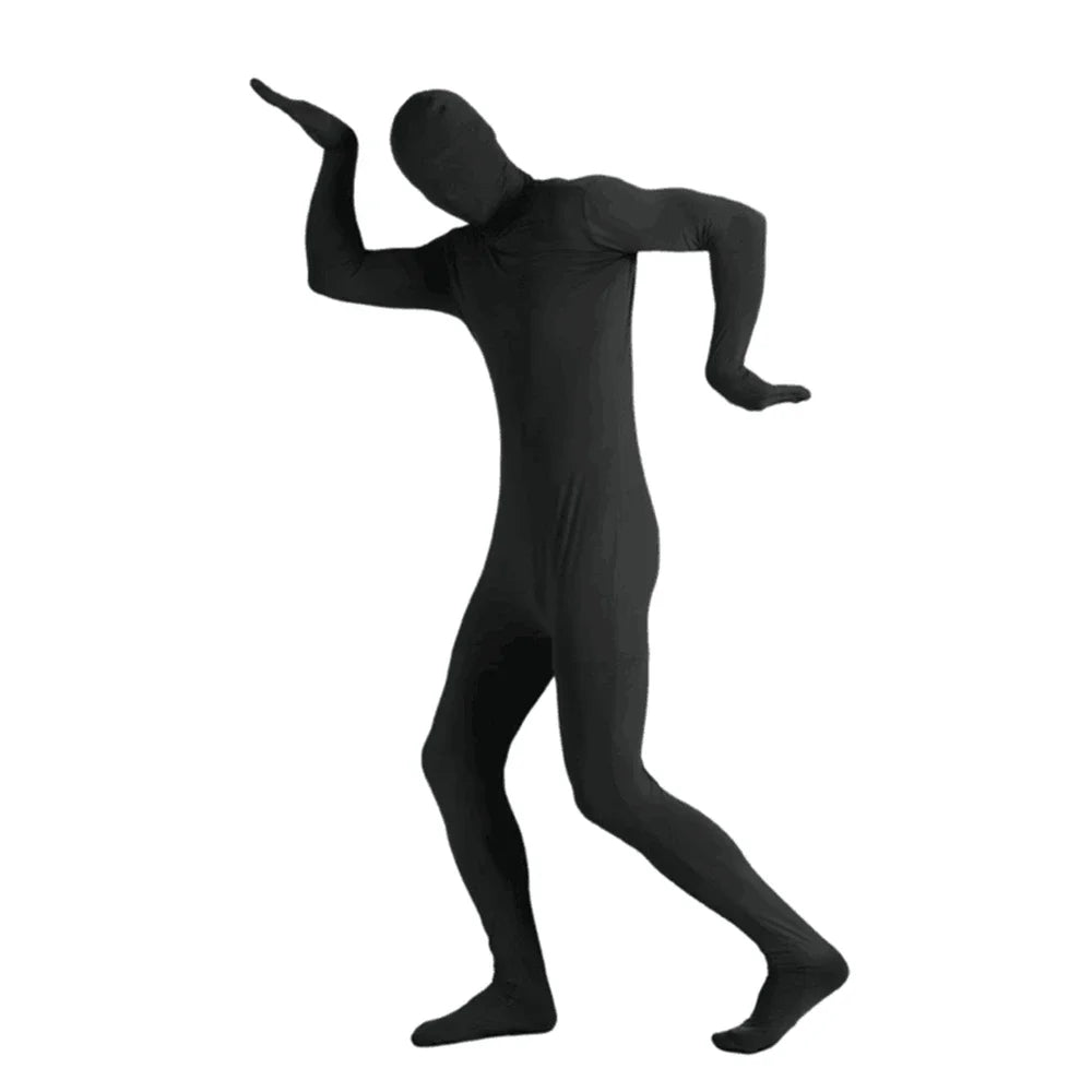 Black Zentai Full Bodysuit for Men Women Halloween Carnival Cosplay Custome Skin Tight Jumpsuit Spandex Body Suit