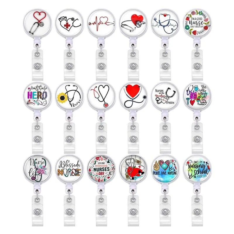 Staff Employee's Card Clip Retractable ID Name Badge Reel for Doctors Nurses Work Card Holder Accessories Medical Workers Pass