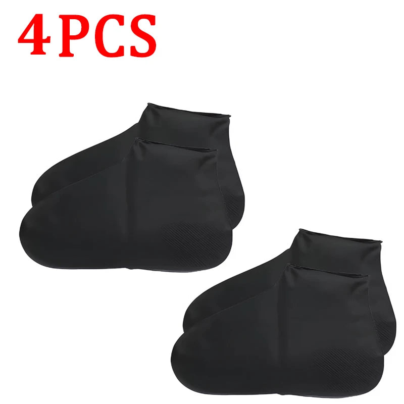 6/4/2PCS Silicone Shoe Covers - Wear-resistant Waterproof Anti-Slip Foldable Reusable For Outdoor Rain/Snow, Household Travel