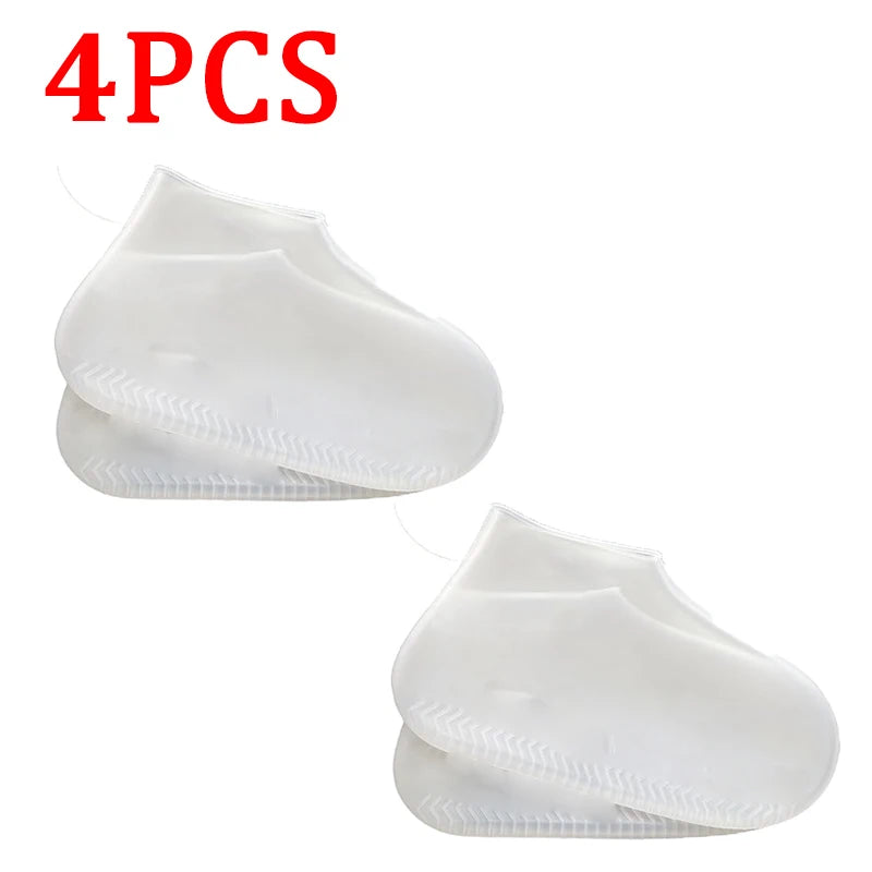 6/4/2PCS Silicone Shoe Covers - Wear-resistant Waterproof Anti-Slip Foldable Reusable For Outdoor Rain/Snow, Household Travel
