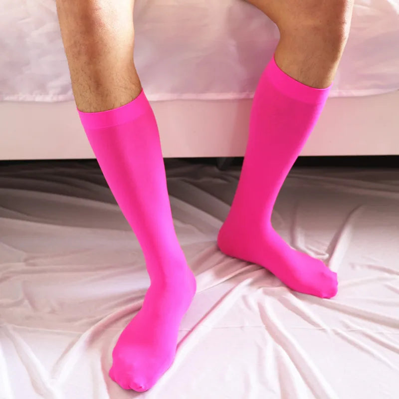 1 Pair Men's Business Suit Socks Ultrathin Mid-Length Tube Summer Breathable Gentleman Sexy Formal Business Stockings