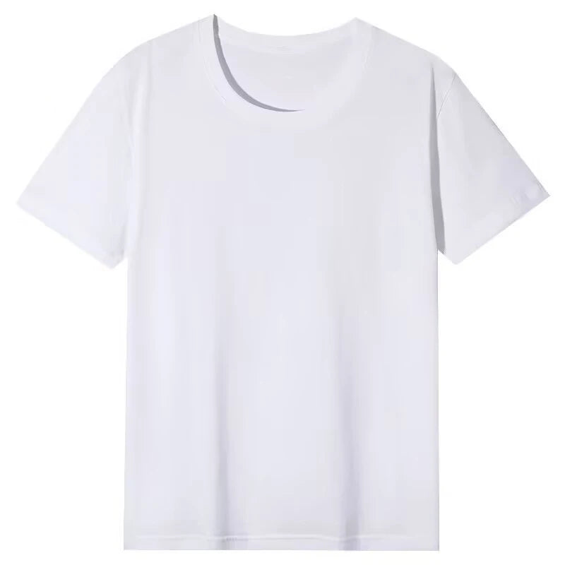 Camiseta de algodón puro con ajuste holgado retro, estilo casual, top de algodón estampado de estilo coreano para hombre, etiqueta cortada