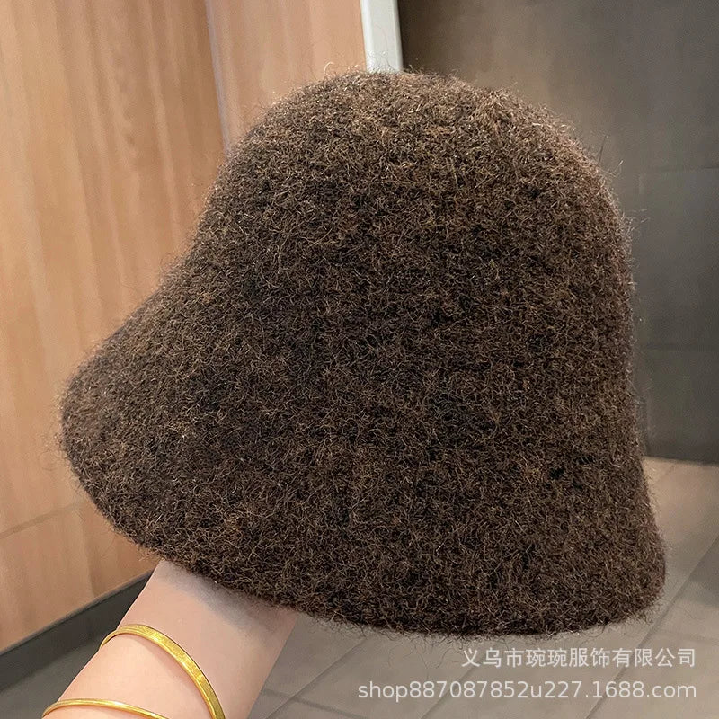 New Autumn Winter Wool Bucket Hat Women Fashion Vintage Fisherman Hats Versatile Cap Spring Felt Hat 6 Colors Foldable Hat