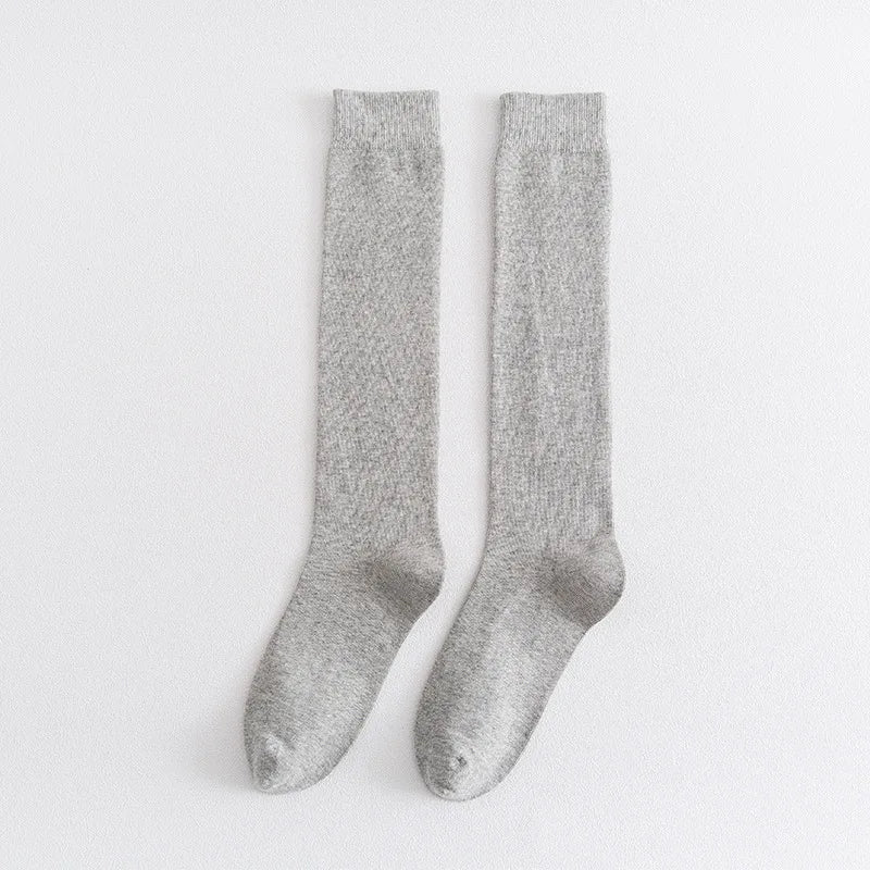1 Pairs Mens Long Socks Stockings  Soft Cotton Solid Business Party Dress Formal Gentleman Warm Thermal Crew High Socks Fathers