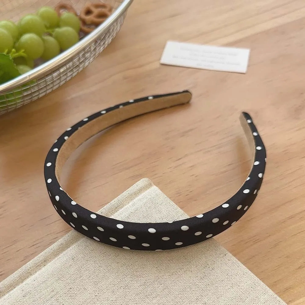 Polka Dot Hair Bands for Women Floral Print Hair Hoop Headbands Sweet Girls Plaid Hairband Hair Accessories Headwear Headdress