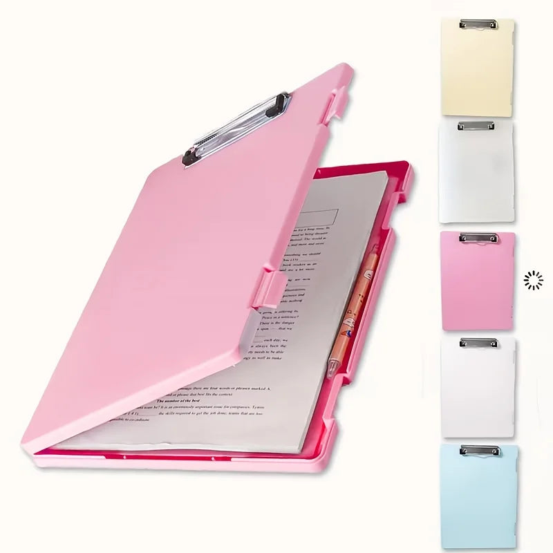 Clipboards with Storage, Plastic Storage Clipboard with Low Profile Clip, Binder Clipboard Folder Side-Opening,Office Supplies