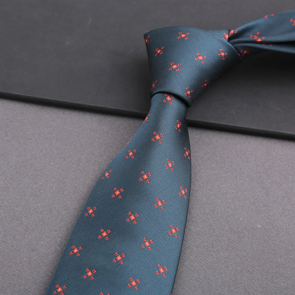 Luxury 8CM Mens Tie Stripes Paisley Dot Neck Ties Jacquard Woven Necktie For Man Daily Wear Business Wedding Party Accessories