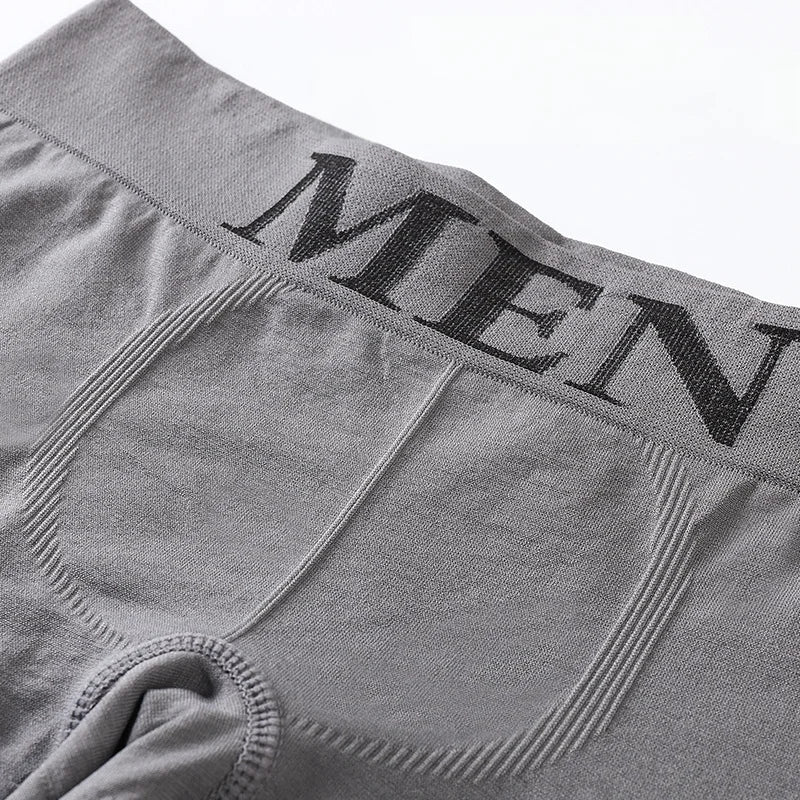 CHUANGERM 5 Pcs Men's Breathable High Elastic Plain Color Comfortable Boxer Briefs