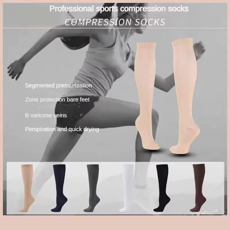 Men Compression Stockings Women Hiking Running Elastic Socks Sports Socks Flight Pregnancy Swollen Varicose Veins Marathon Socks