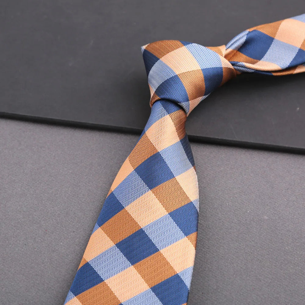 Luxury 8CM Mens Tie Stripes Paisley Dot Neck Ties Jacquard Woven Necktie For Man Daily Wear Business Wedding Party Accessories