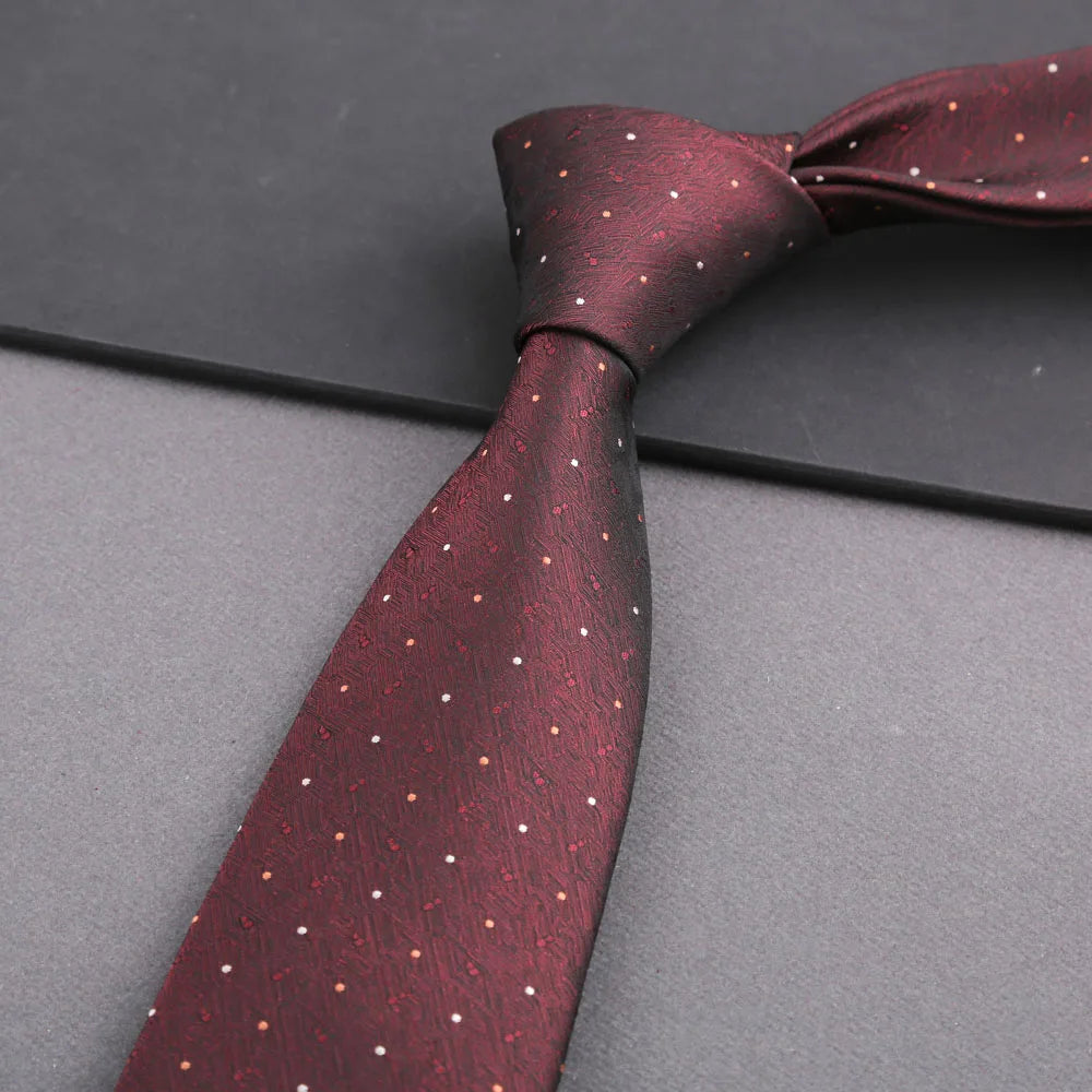 Luxury 8CM Mens Tie Stripes Paisley Dot Neck Ties Jacquard Woven Necktie For Man Daily Wear Business Wedding Party Accessories
